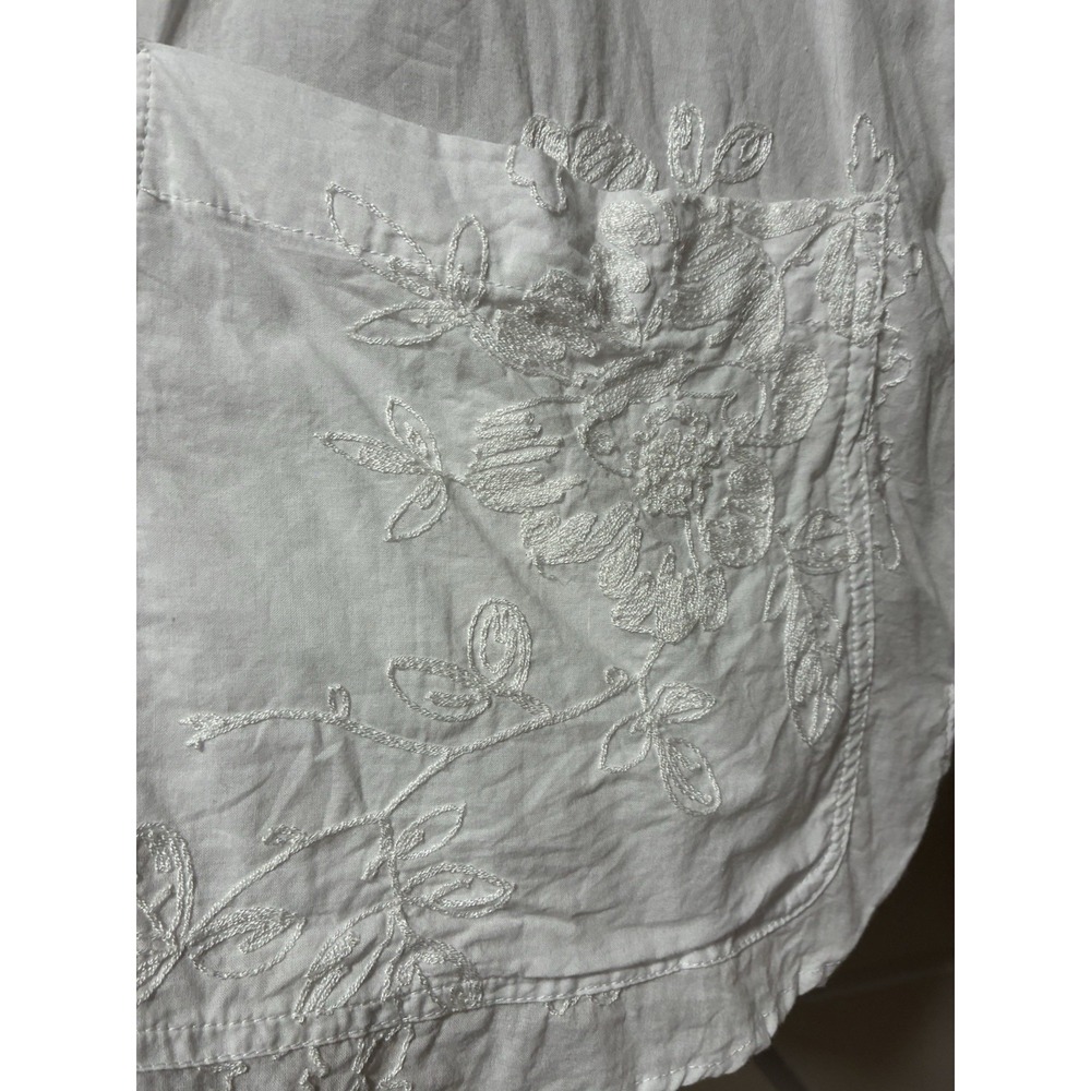 Cynthia Rowley Women 3/4 Sleeve Blouse Shirt White Embroidered Floral Size 3X - Picture 5 of 13